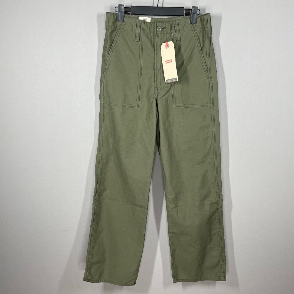 NEW Levis size 28 green chino khaki straight ribcage classic